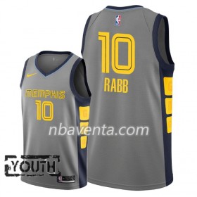 Camiseta Niños Memphis Grizzlies Ivan Rabb 10 2018-19 Nike City Edition Gris Swingman